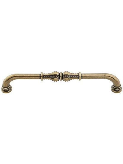 Prestige Beaded Cabinet Pull - 6 1/4 inch Center-to-Center in Distressed Antique Brass.